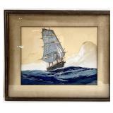Worden Wood Orig. Clipper Ship Maritime Painting
