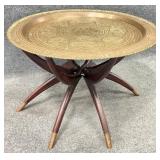 Mid Century Brass Top Spider Leg Table