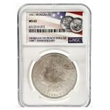 1921 Morgan Silver Dollar MS-62 NGC