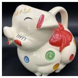 Vintage American Bisque Polka Dot Pig Pitcher