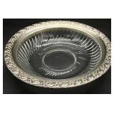 Webster Sterling Silver Banded Crystal Dish