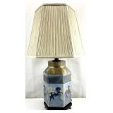 Vintage Chinese Reverse Painted, Tang Horse Lamp