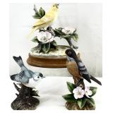 3 Andrea by Sadek Porcelain Bird Figurines