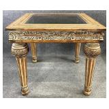 Glass Insert Ornate End Table
