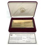 1934 Series $100,000 Gold Leaf Tribute Currency