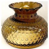 Vintage Amber Hobnail Glass Lamp Shade