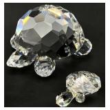 2pc Swarovski Crystal Tortoise & Turtle Figurines