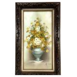 Vintage Floral Oil Painting, Signed