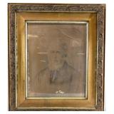 Antique Man's Portrait in Gilt Wood Frame