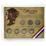 7pc Silver Legend of the Mercury Dime Set