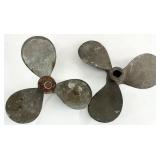 2 Vintage Brass Boat Propellers