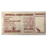 Bank of Zimbabwe $50 Billion Note