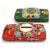 2 Vintage Tin Litho Toy Cars