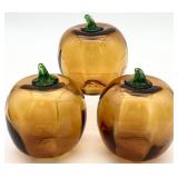 3pc Blown Glass Pumpkins