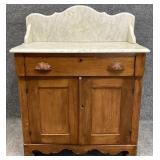 Antique Walnut Marble Top Washstand
