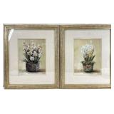 2 Framed & Matted Floral Art Prints