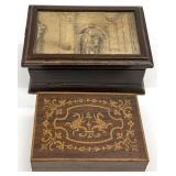 2 Vintage Small Wooden Boxes