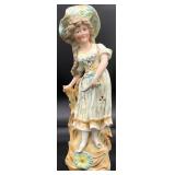 German Bisque Porcelain Girl w/ Wheat Figure
