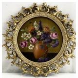 Antique Giltwood Framed Floral Still Life Painting