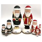 2 Vintage Old World Style Nesting Santa Figures