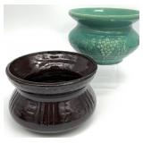 2 Antique McCoy Pottery Cuspidor Spittoons