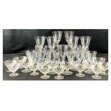 Group Vintage Star Etched Glassware