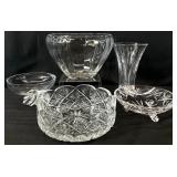 5pc Crystal / Glass Bowls & Vase