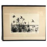 Richard E. Bishop Marsh Scene Wildlife Etching