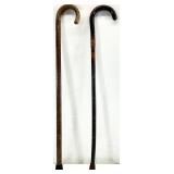 2 Antique Vintage Wooden Walking Canes