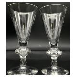 2 Signed Steuben 7737 Blown Glass Red Wine Glasses