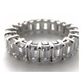 Sterling Silver Emerald Cut Eternity Ring, Sz 6