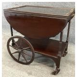 Mahogany Drop Leaf Tea Cart