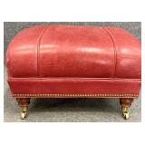 Red Leather Ottoman