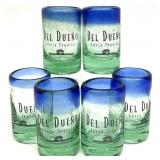 6pc Blown Glass Tequila Shot Glass Set