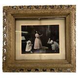 Antique Victorian Parlor Scene Framed Art Print