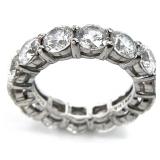 Sterling Silver Clear Stone Eternity Ring, Sz 4