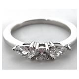 Sterling Silver Clear Stone Ring, Sz 5
