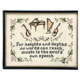 Old Handmade Cross Stitch Framed Art