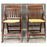 Pair Vintage Folding Chairs