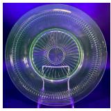 Vintage Uranium Glass Cake Plate