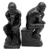 P. Beneduce The Thinker Bronze Sculptural Bookends