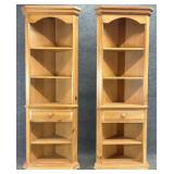 Pair Broyhill Pine Corner Cabinets