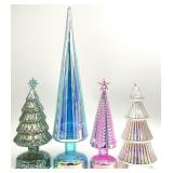4 LED Glass Lighted Trees
