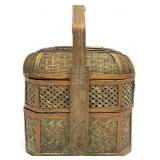 Vintage Chinese Bamboo Wedding Basket