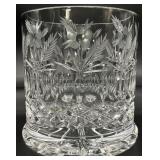 Etched Crystal Wine Bottle Holder / Round Vase