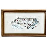 North Carolina Cross Stitch Framed Wall Art