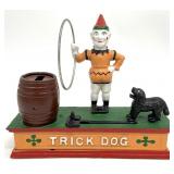 Vintage Cast Iron Trick Dog Coin Bank