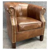 Barrel Back Nailhead Trim Club Chair