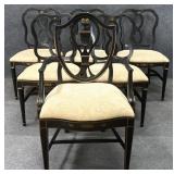 6 Black & Gold Regency Chairs