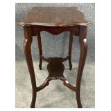 Mahogany Turtle Top Accent Table